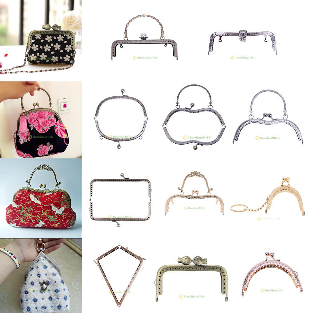 Metal Purse Frame Clutch Handle Bag Kiss Clasp Arch Lock Diy Craft Handmade Lot
