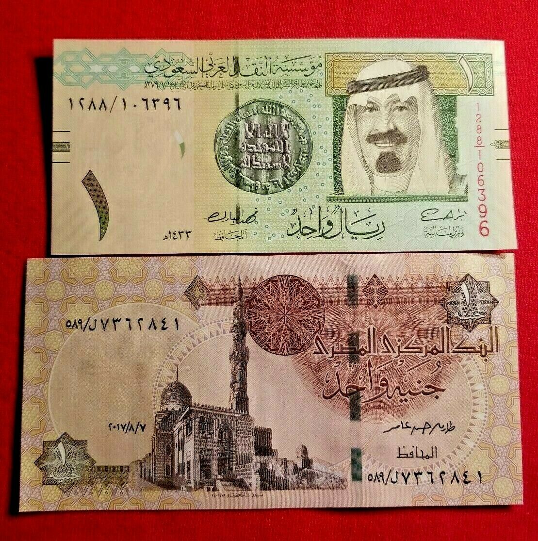 2 Unc Paper Money From Saudi Arabia  & Egypt*** Free Shipping***