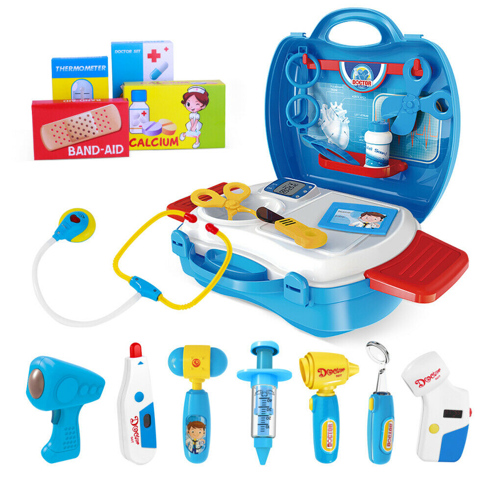 27 in 1 Kids Doctor Nurse Dress Toy Set Medical Role Pretend Play Carry Box