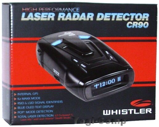 Whistler CR90 Laser Radar Detector w/ GPS + OLED Text Display