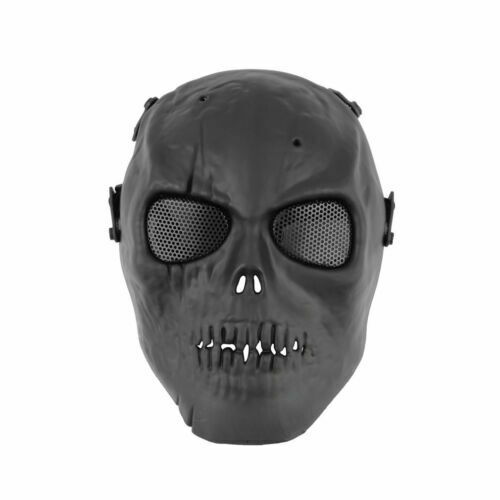 Outdoor Airsoft Paintball Tactical Full Face Protection Skull Mask Army Black