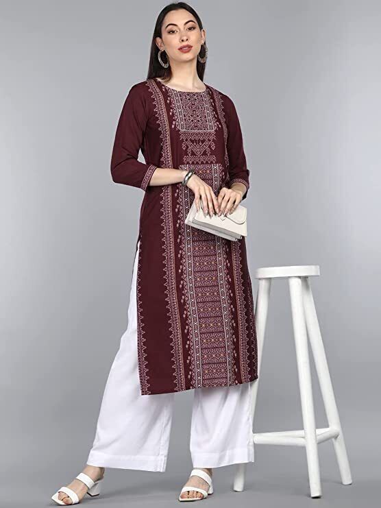 Women's Latest design Printed polyester Kurti/Kurta For Casual and Daily wear