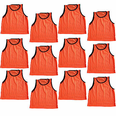 12 Scrimmage Vests Pinnies Soccer Youth Orange ~ New!