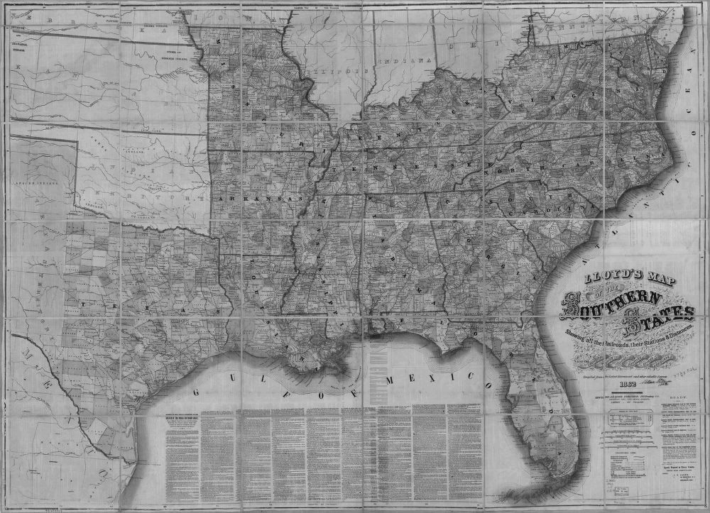 Us Confederate States 1862 Tn Map Erwin Fairfield Glade Fairview Farragut Huge
