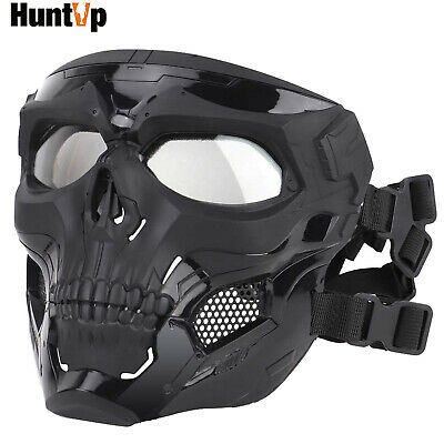 Skull Tactical Full Face Mask with Goggles for Airsoft Paintball CS Protective