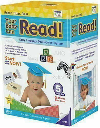 YOUR BABY CAN READ EARLY LANGUAGE INTERACTIVE DEVELOPMENT SYSTEM 5 DVD SET NEW!