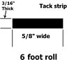 Universal convertible top tacking, tack strip 5/8