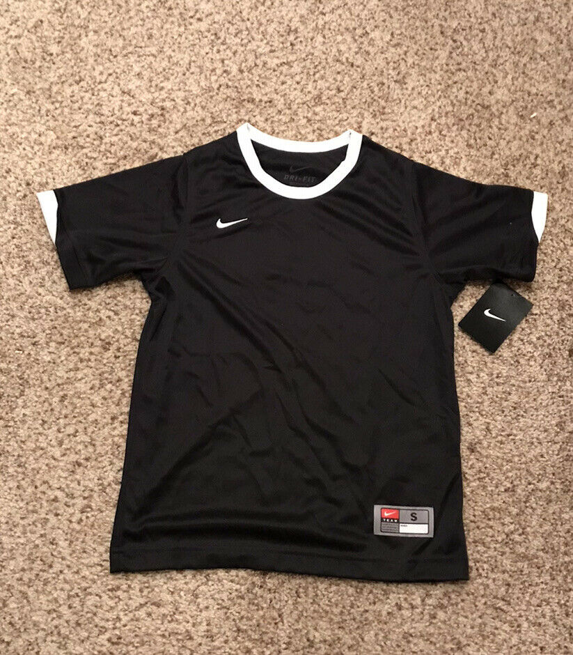 Nike Boy’s Black Dri-fit Tiempo Soccer Jersey Sz.boy’s Small New 269753-012
