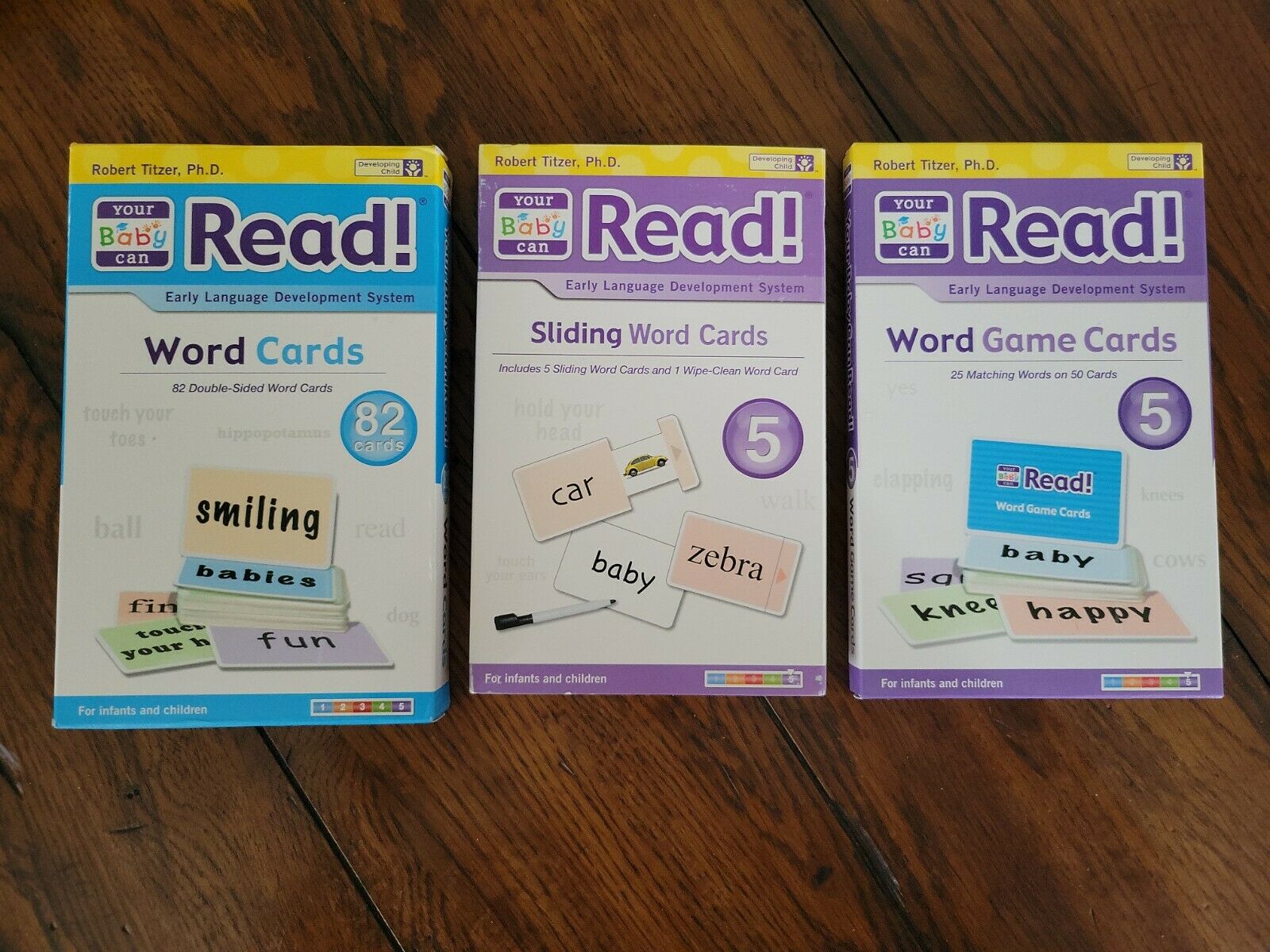Your Baby Can Read 3 Box Set of Word and Game Cards by Robert Titzer, Ph.D. O8